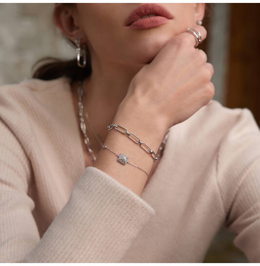  Modern Muse - Gliederarmbänder - Silber / Rhodiniert - Perle - 18,5cm